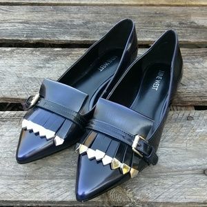 Nine West Shiny Blue Loafers 6 1/2